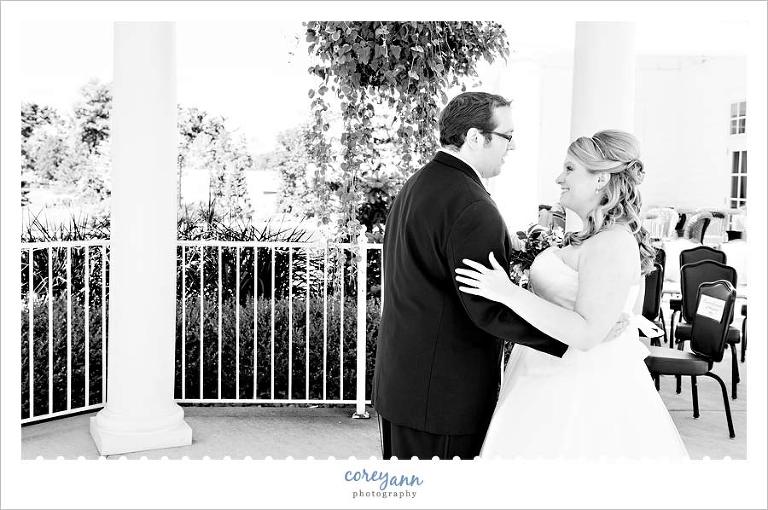 bride and groom first look at westwood country club