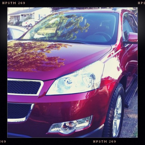 2011 Chevy Traverse in red