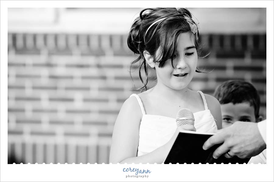 flower girl reading the owl and the pussycat