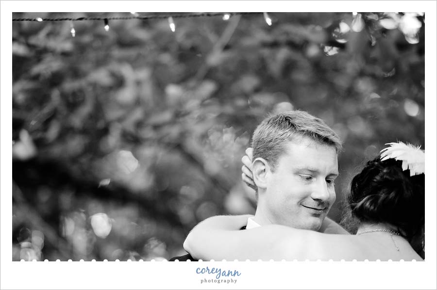 first dance in the backyard during reception