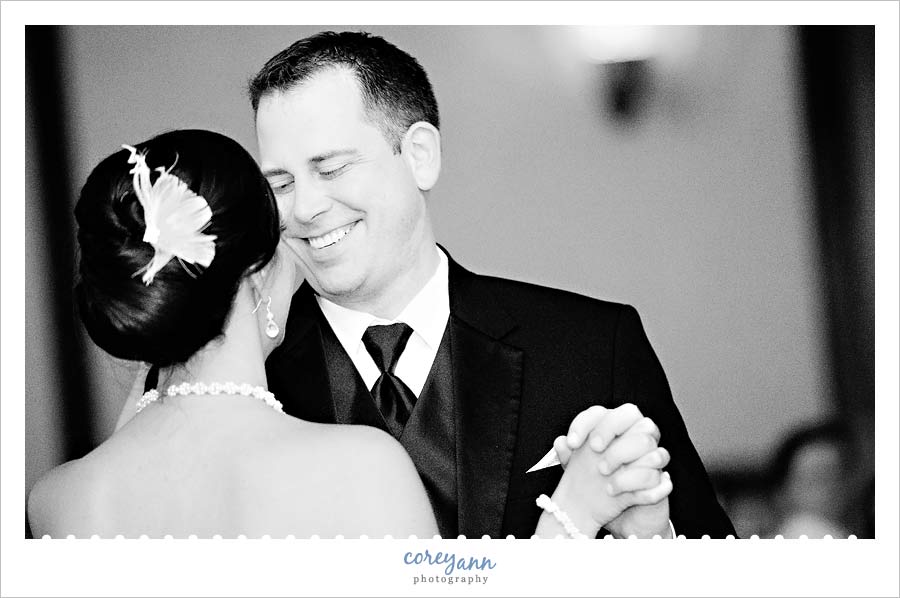 first dance at wedding reception at downtown cleveland marriott key center