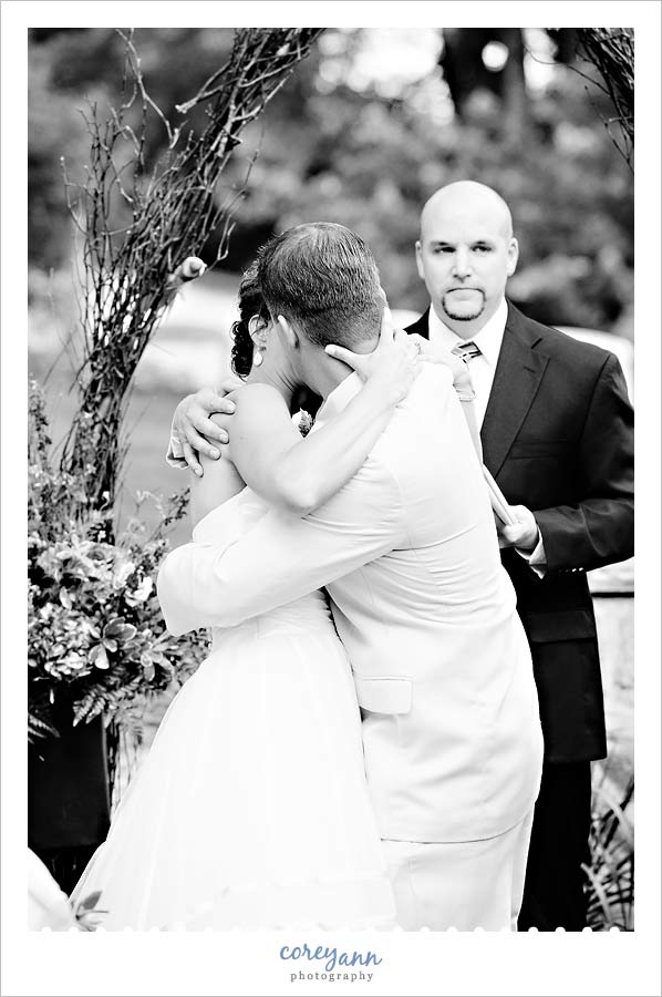 First kiss during wedding ceremony in hanoverton ohio
