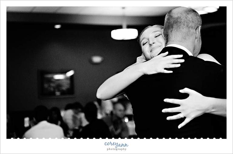 bride and father dance during wedding reception in canton ohio