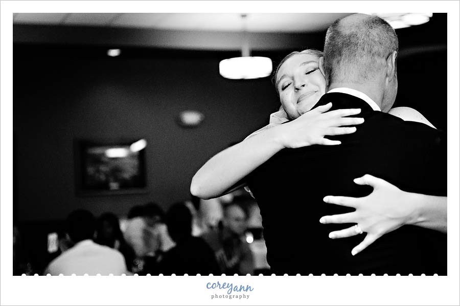 Jenny & John's Wedding bride and father dance during wedding reception in canton ohio