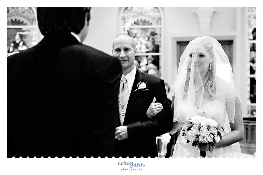 Jenny & John's Wedding bride's father giving her away at St Paul's Church