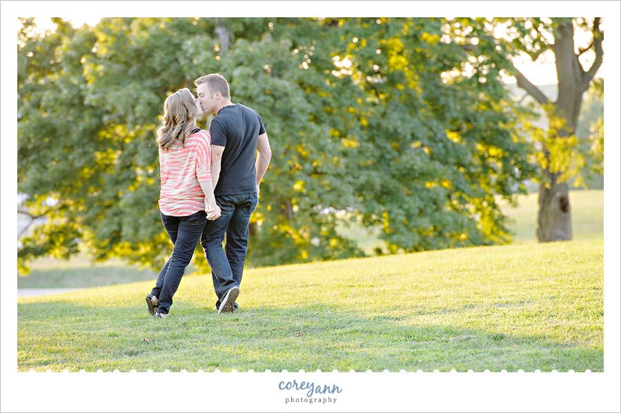 couple kissing where their first kiss was
