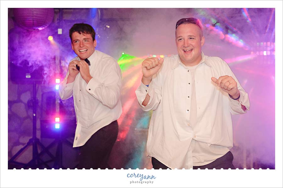 groomsman at wedding reception at hope cabins