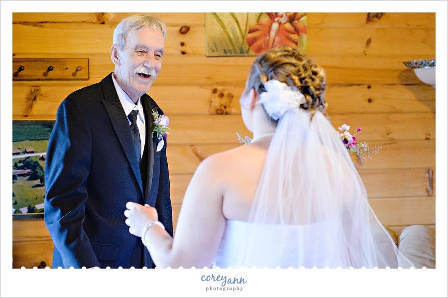 father of bride first look of bride