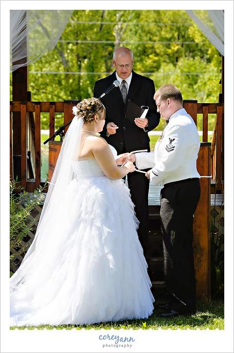 tying the knot during military wedding ceremony