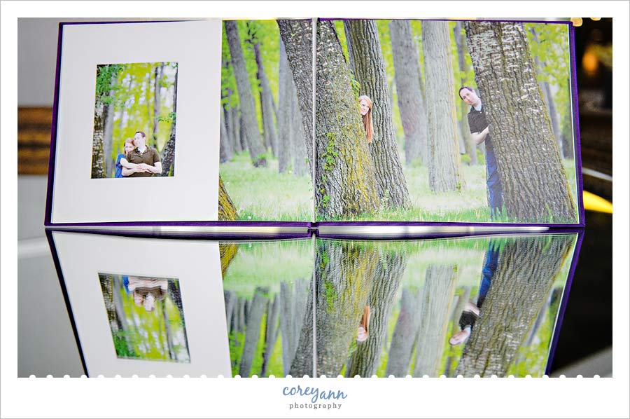 Stephanie and Mark's Wedding guestbook album with engagement pictures