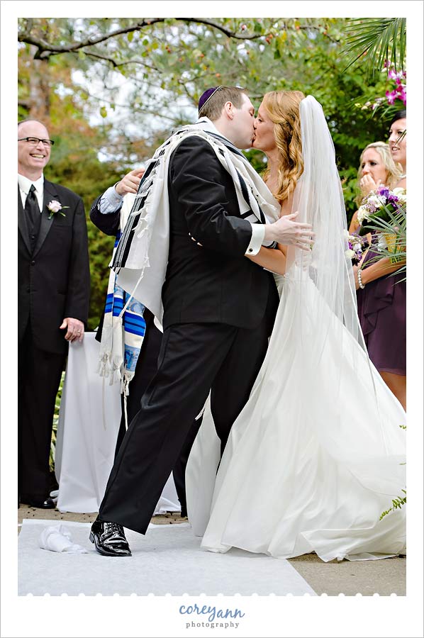 Stephanie and Mark's Wedding first kiss after wedding ceremony