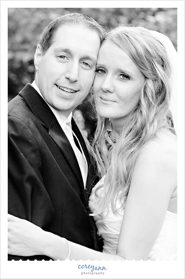 Stephanie and Mark's Wedding wedding portrait in black and white at landerhaven