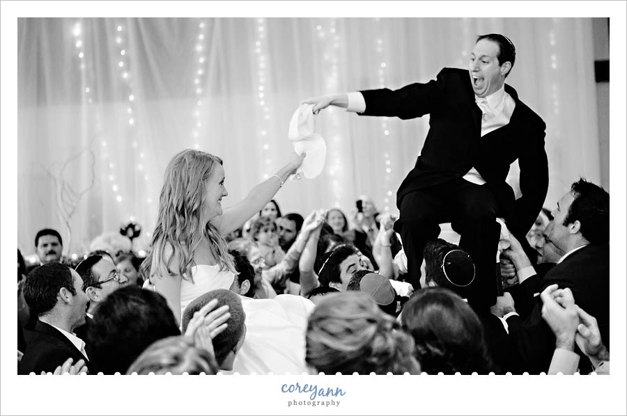 Stephanie and Mark's Wedding bride and groom during the hora