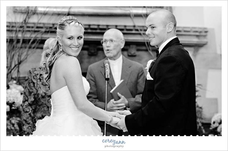 wedding ceremony at portage country club in akron ohio