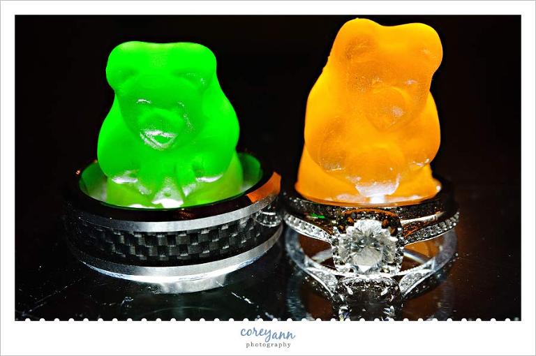 wedding rings with gummy bears