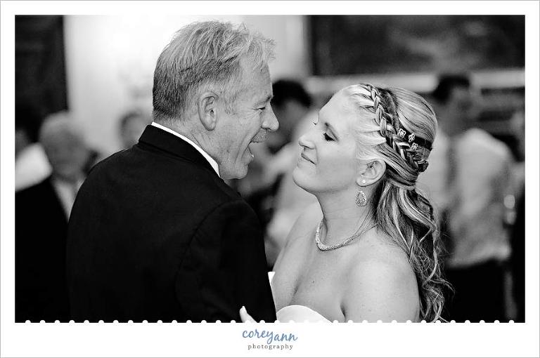 bride and father dance during wedding reception