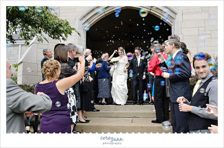 bubble exit after wedding ceremony in youngstown ohio