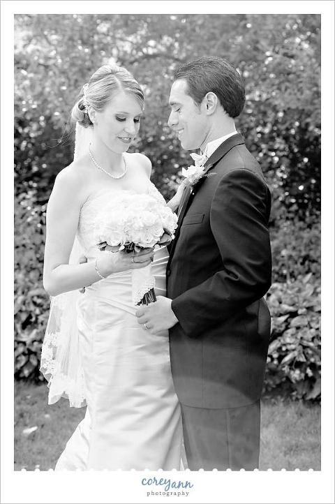 bride and groom at fellows riverside gardens in youngstown ohio