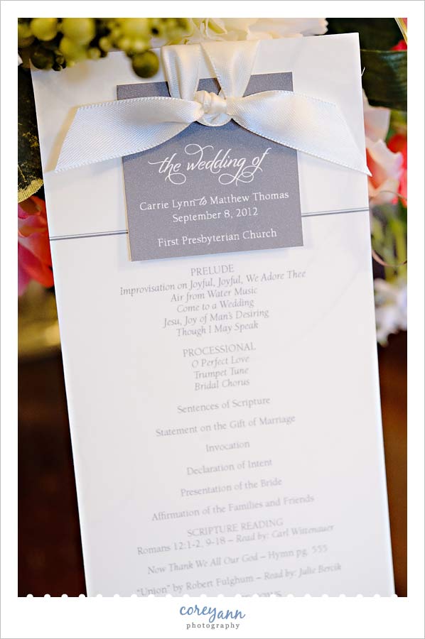 wedding program by holly schafer design