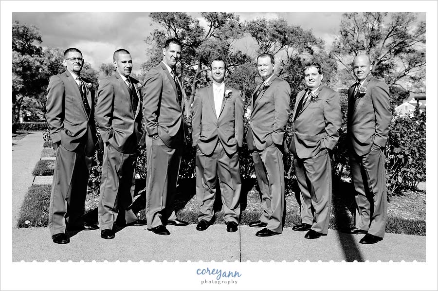 Jenny and Joe's Wedding relaxed portrait of groom and groomsman in avon ohio