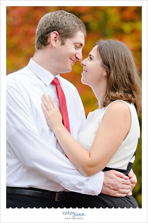 engagement portrait in canton ohio during the fall