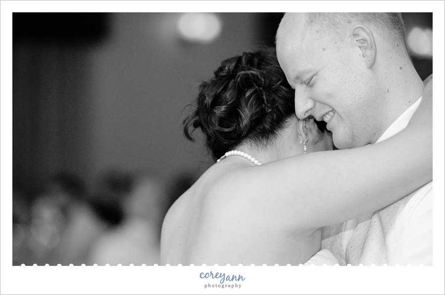 first dance at wedding reception at ahern's banquet center in avon ohio