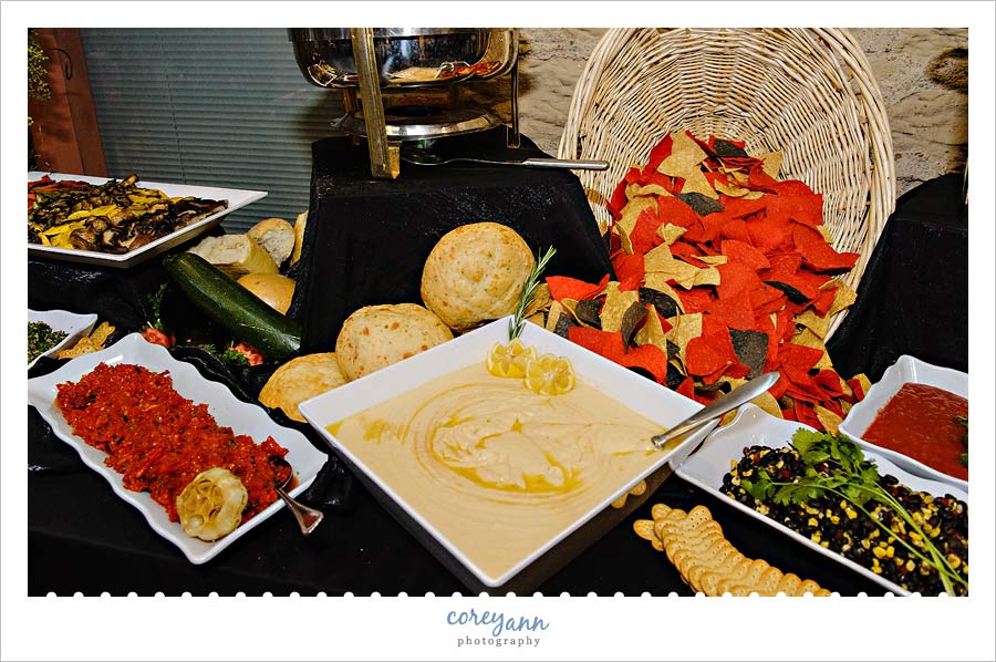 taste of excellence food display for Sips and Dips on Sixth