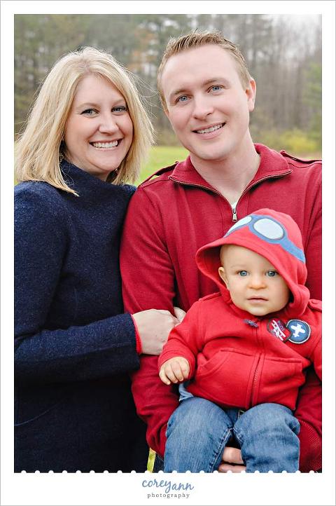family portrait in northeast ohio on one year old's birthday
