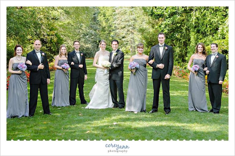 wedding bridal party at fellows riverside gardens in youngstown ohio