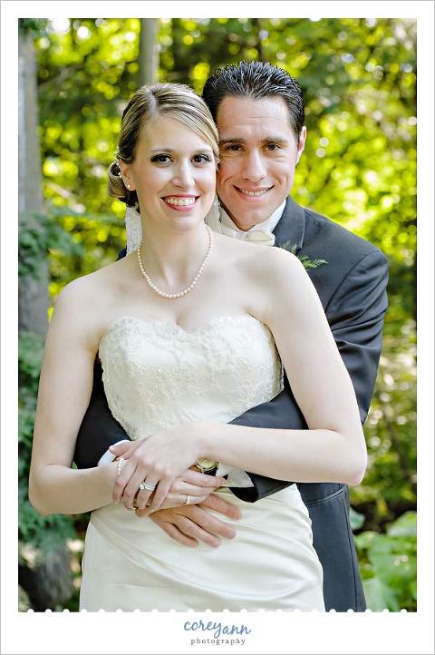 bride and groom at fellows riverside garden in youngstown ohio