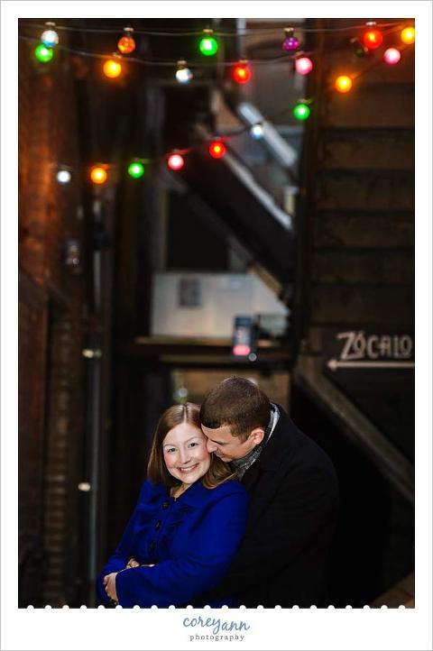 engagement portrait on East 4th street in downtown cleveland