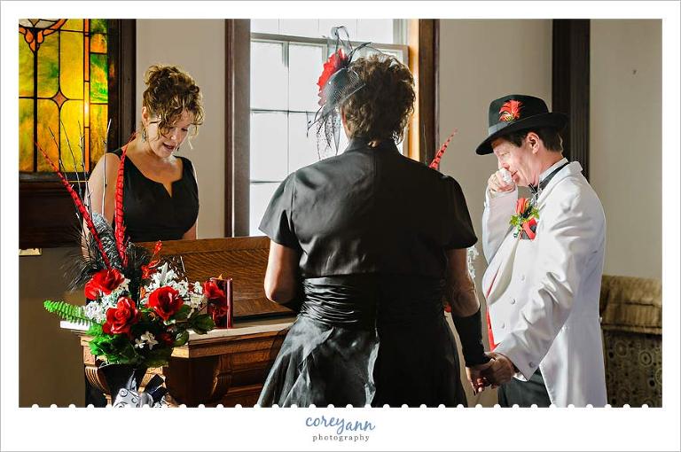 groom crying during wedding ceremony