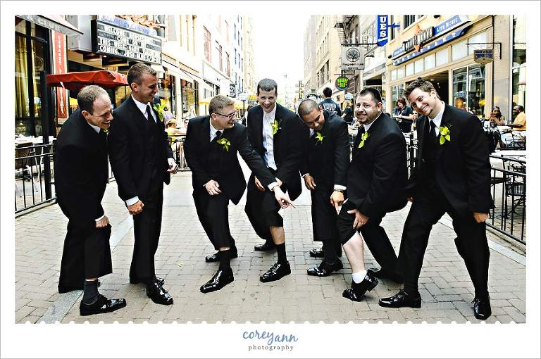 groomsman on east 4th street in cleveland