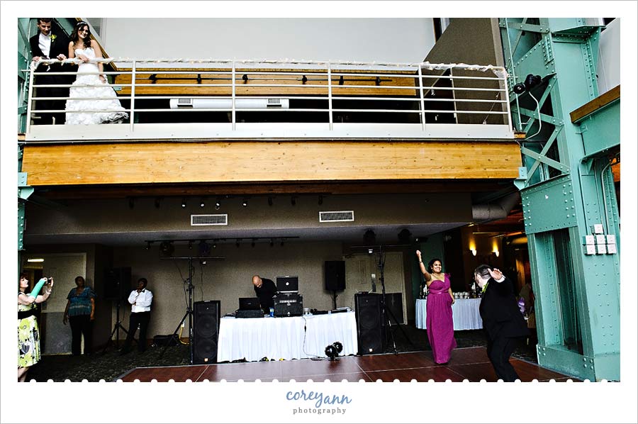 wedding reception entrance at windows on the river
