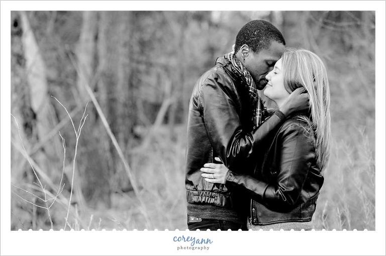 winter engagement session in northeast ohio
