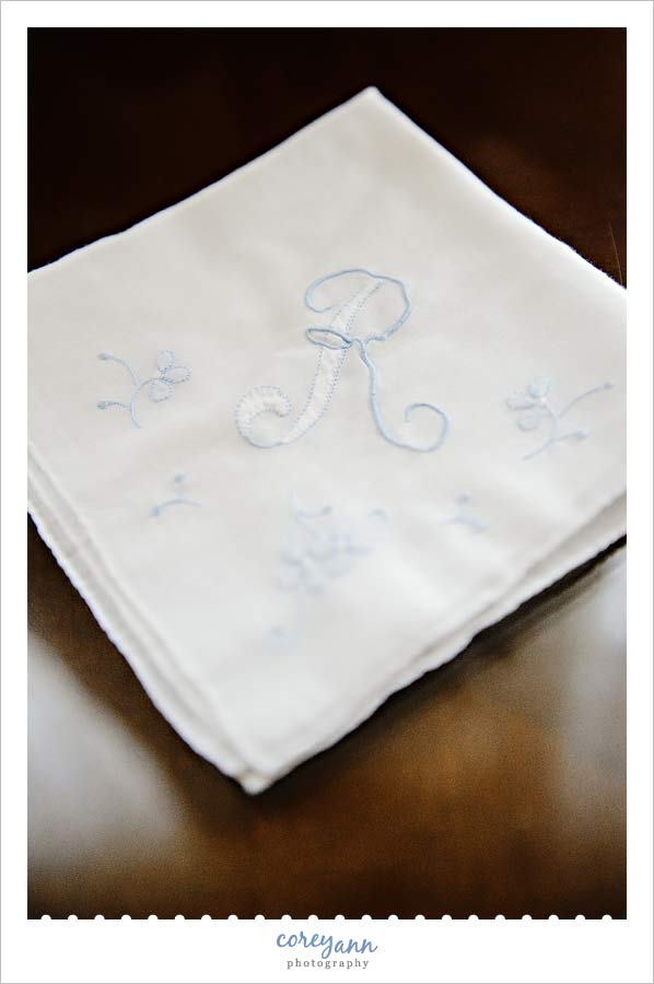 Rebecca's Brides Talk heirloom handkerchief from grandmother for wedding