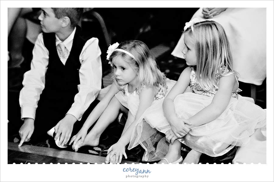 Rebecca's Brides Talk little kids waiting to dance during wedding reception