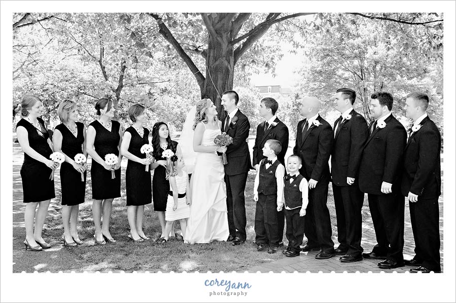 bridal party portrait in oberlin ohio