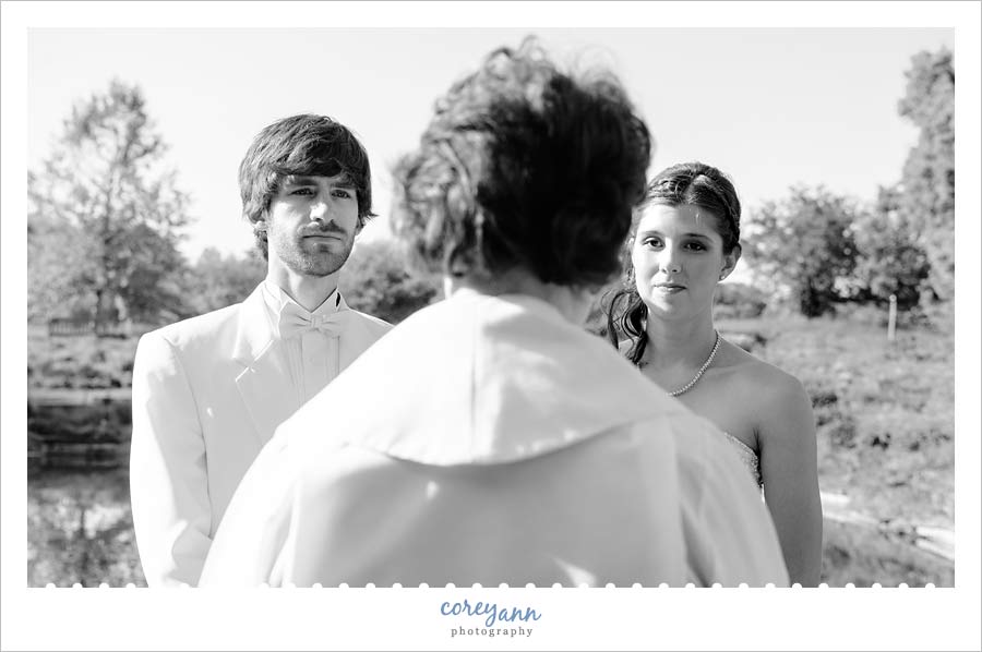 wedding ceremony at holden arboretum in kirtland ohio