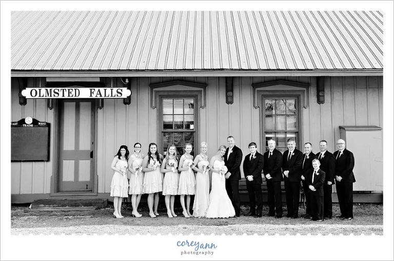 bridal party at olmsted falls train depot