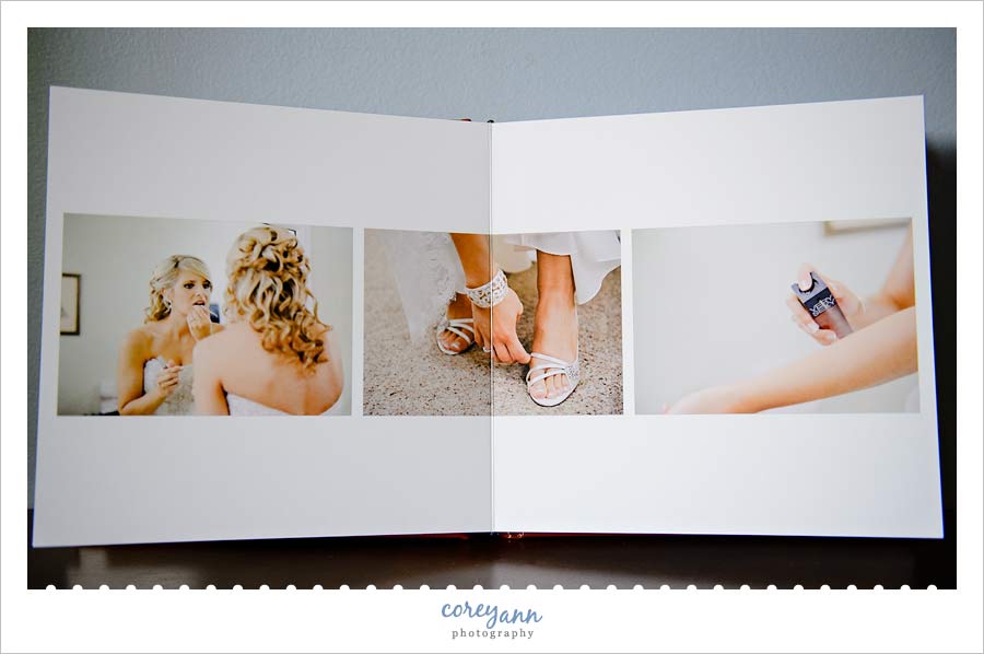 interior spread of wedding album