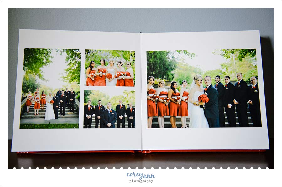 interior spread of wedding album