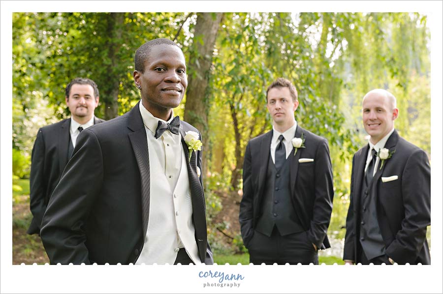 groom and groomsman during wedding at gervasi vineyard
