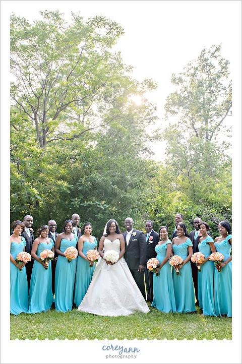 teal bridal party in cleveland ohio
