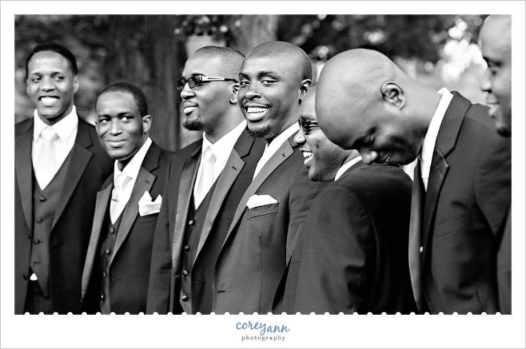 groomsman casual pose prior to wedding in cleveland