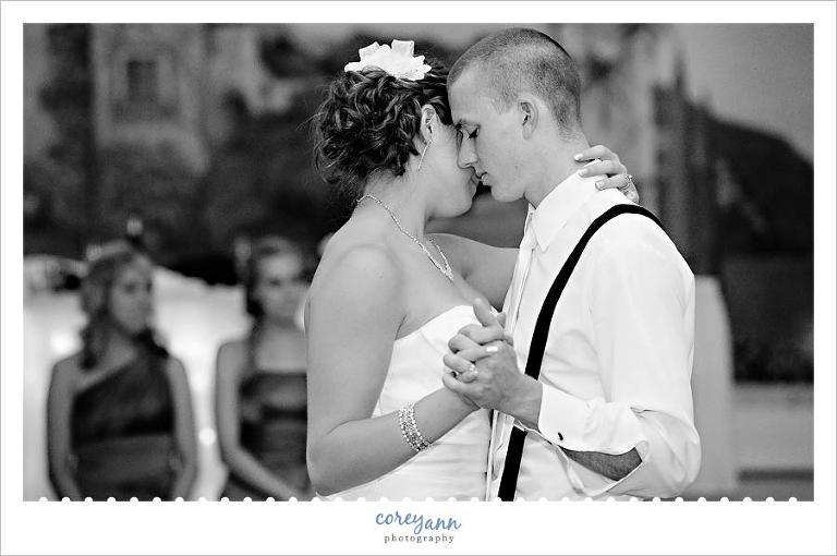 first dance after wedding at la pizzaria in canton ohio