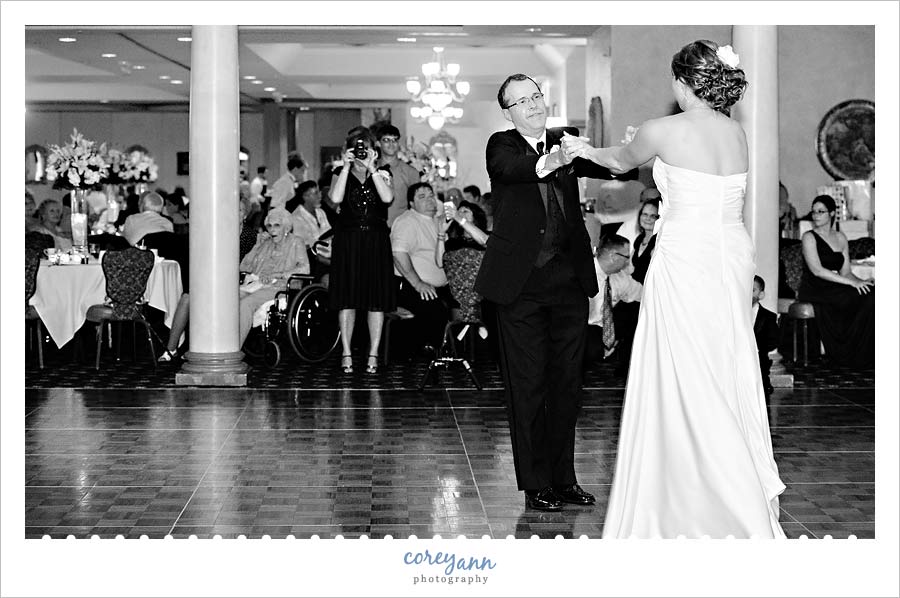 Kathleen and Derek's Canton Wedding bride and father dance at la pizzaria