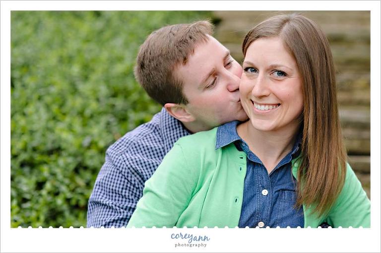 outdoor engagement portrait in the summer in cleveland ohio