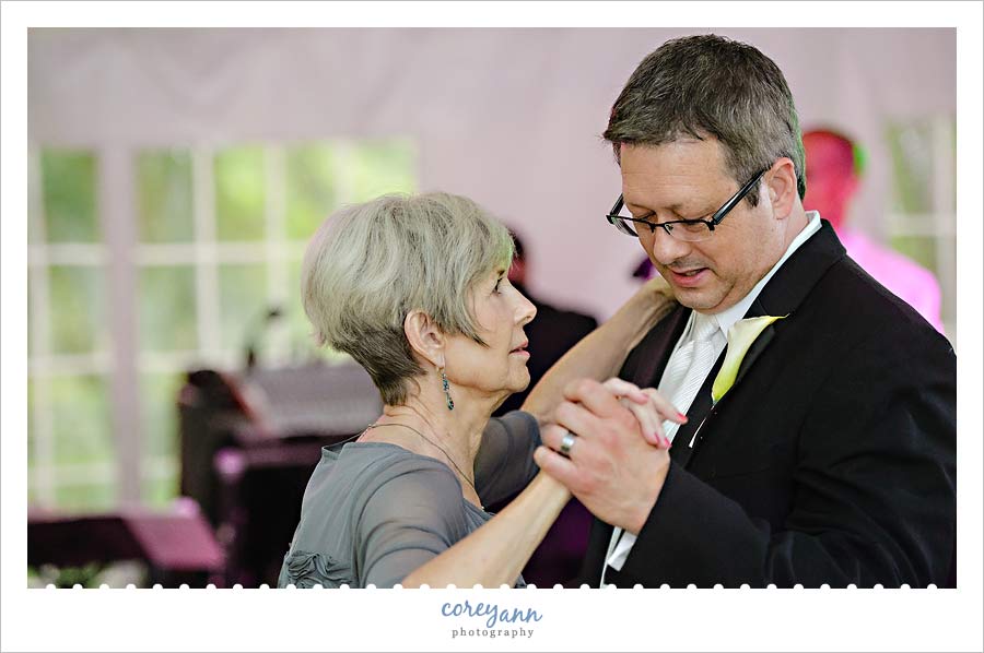 mother son dance during wedding reception in burton ohio