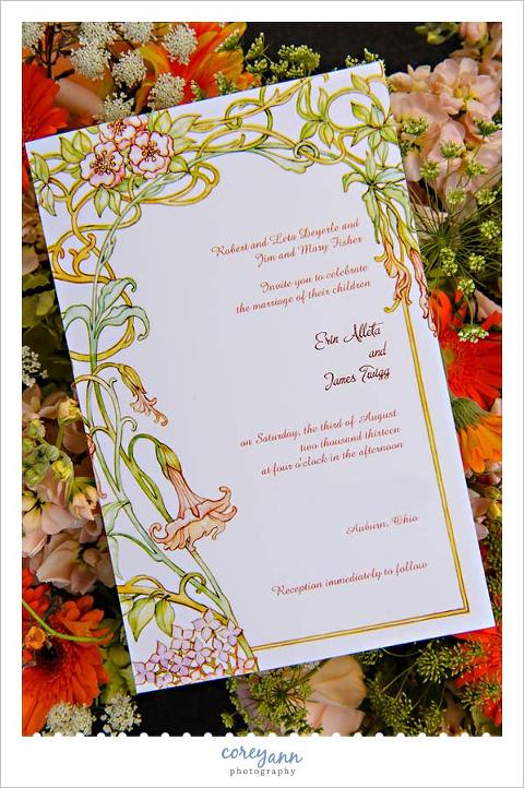 floral themed wedding invitation